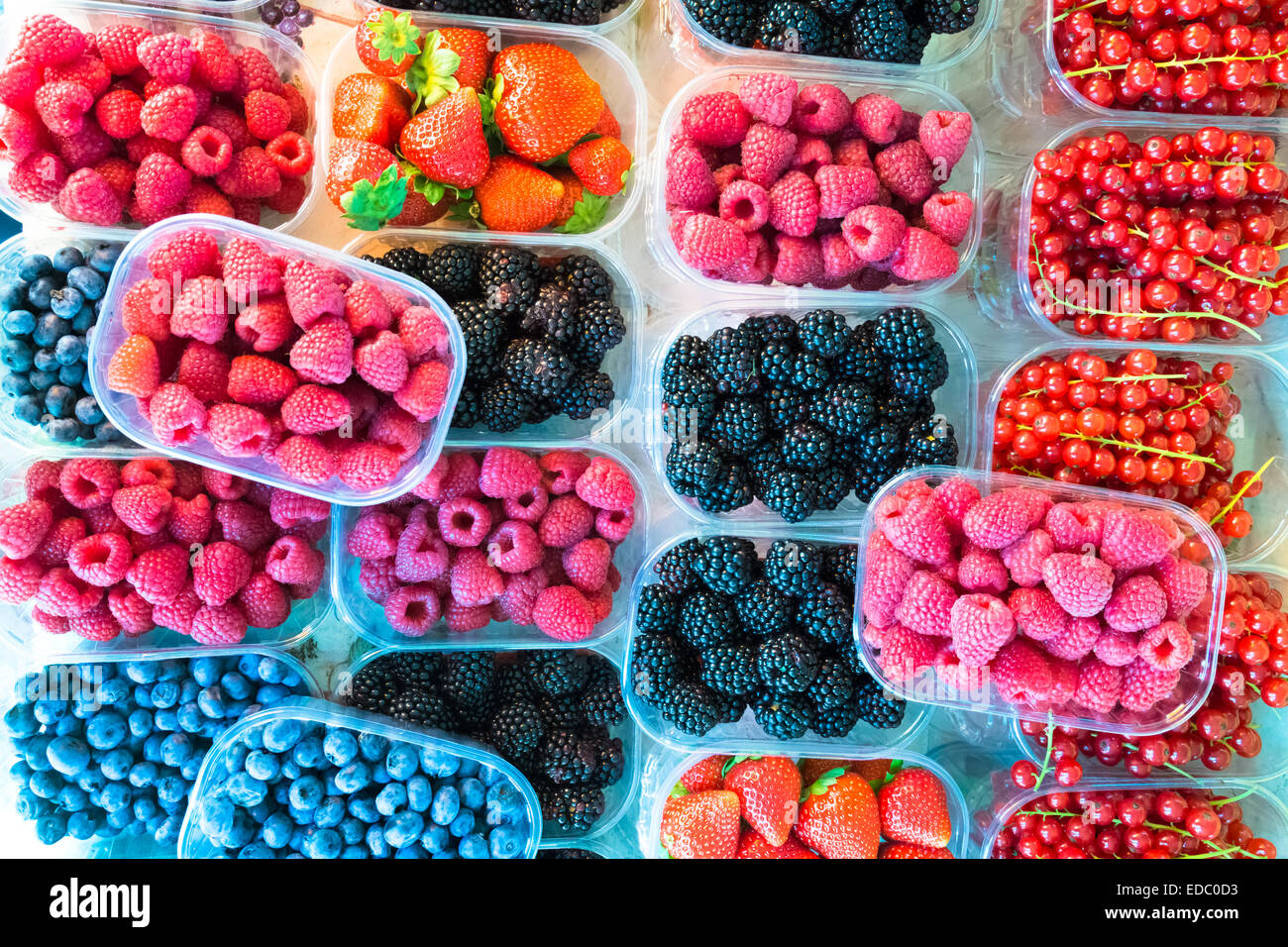 Berries in boxes Stock Photo - Alamy