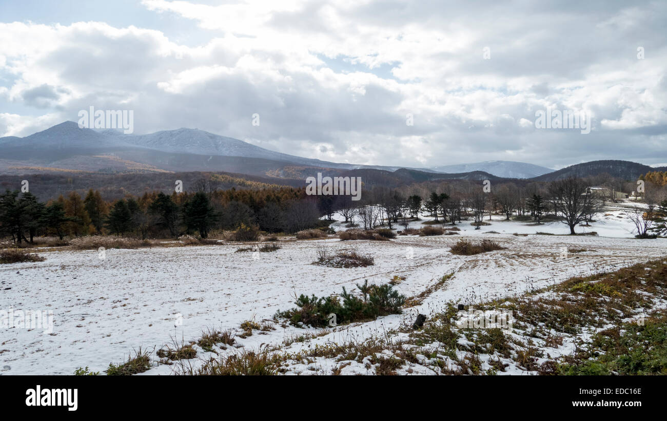 An Image of Hakkoda Mountain for adv or others purpose use Stock Photo