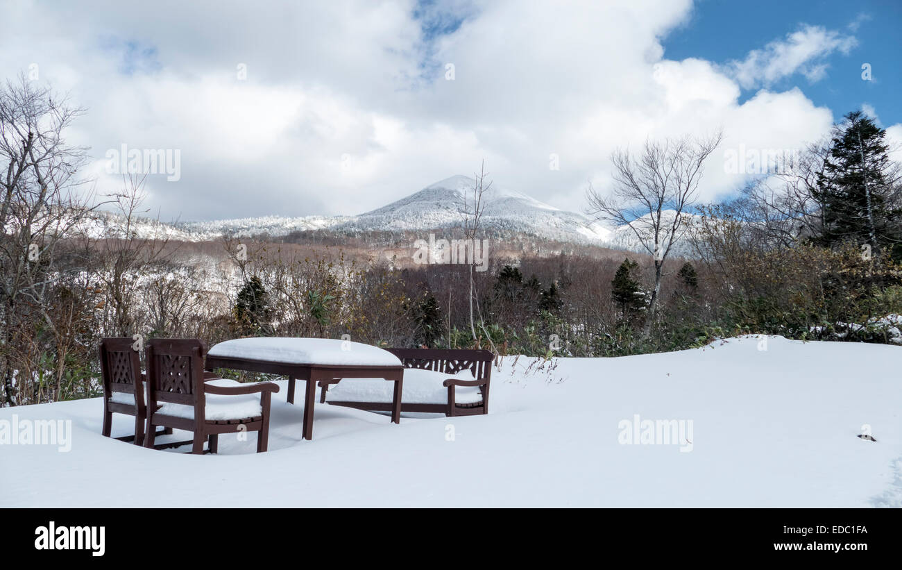 An Image of Hakkoda Mountain for adv or others purpose use Stock Photo