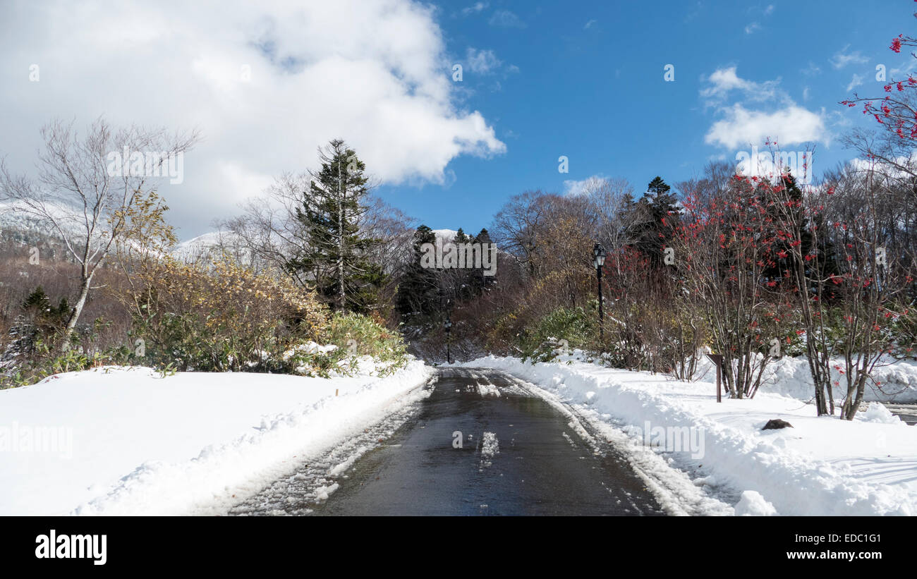 An Image of Hakkoda Mountain for adv or others purpose use Stock Photo