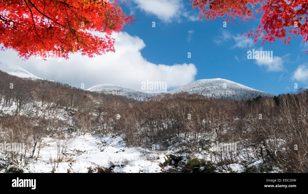 An Image of Hakkoda Mountain for adv or others purpose use Stock Photo