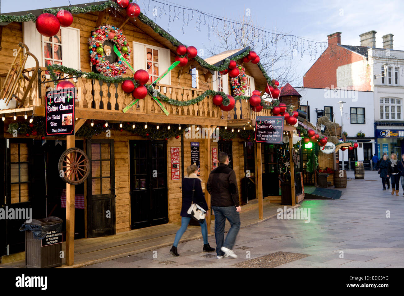Christmas Market, Cardiff, City Centre, Cardiff, Wales, UK Stock Photo