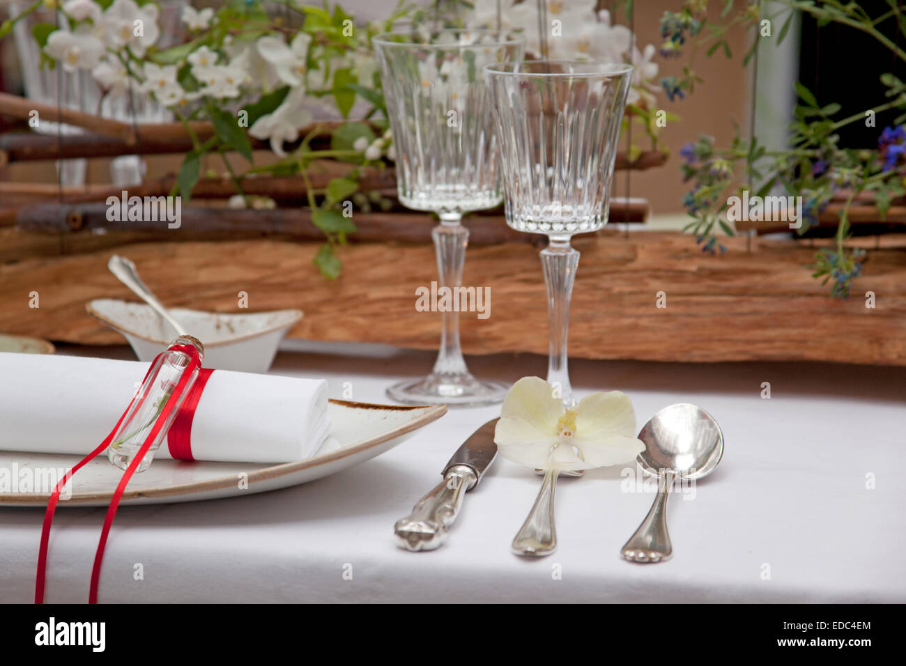 table set-up Stock Photo