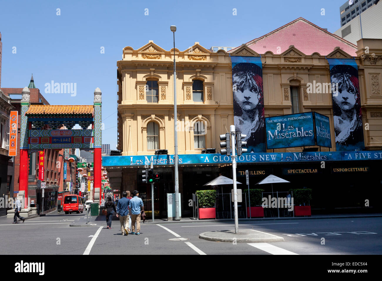 Chinatown and the Princess theatre in Melbourne, Australia Stock Photo