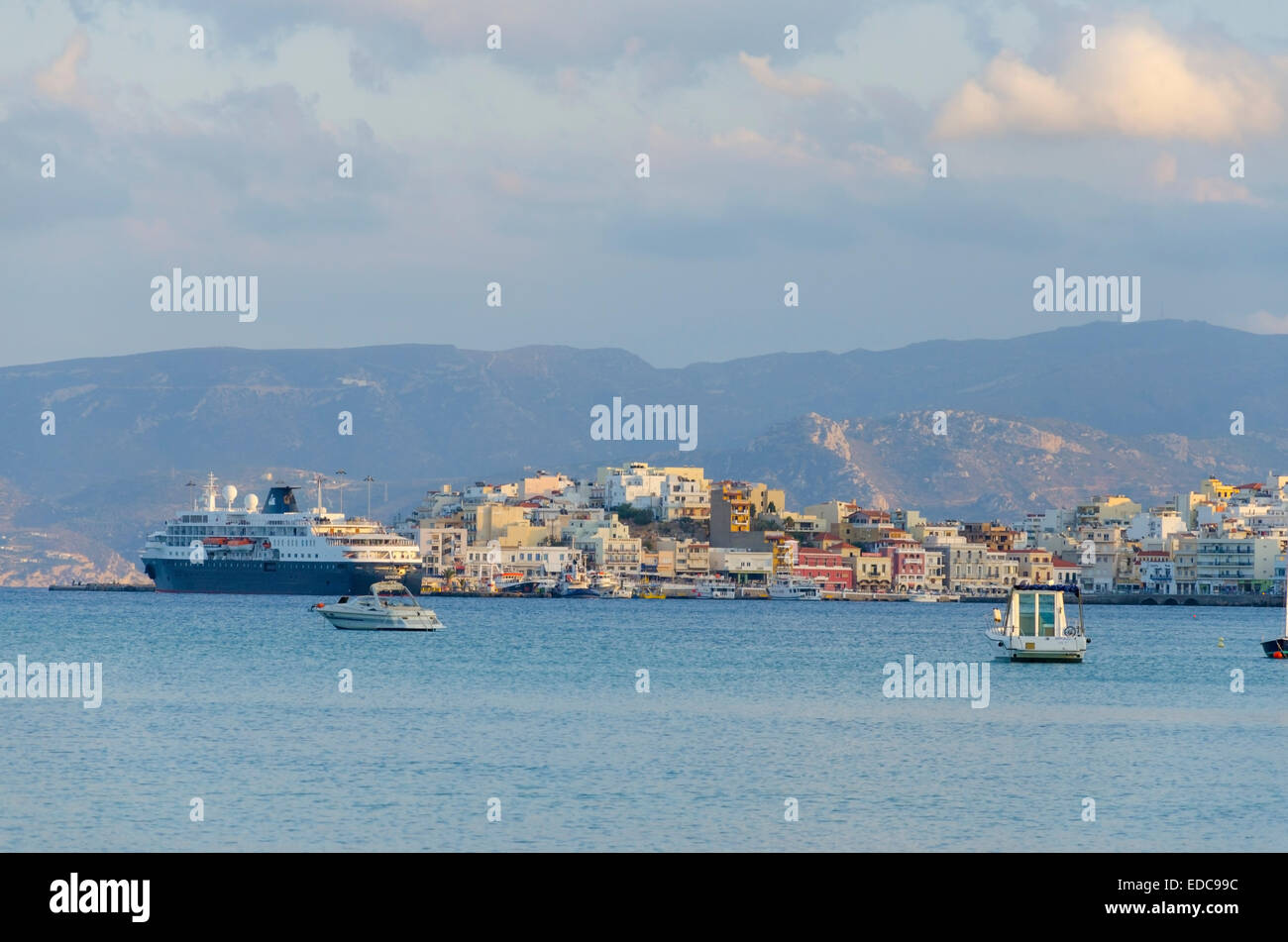View of Agios Nikolaos Stock Photo