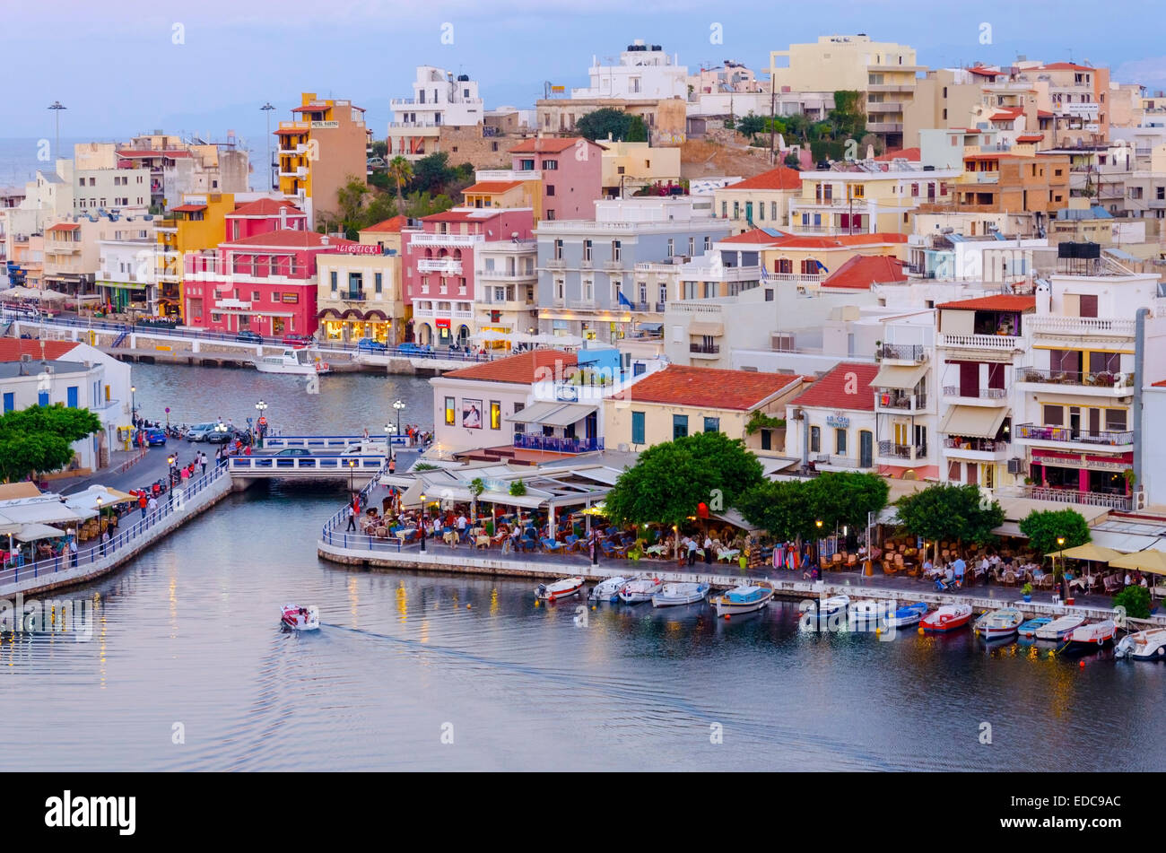 Lake Voulismeni, Agios Nikolaos, Crete, Greece Stock Photo