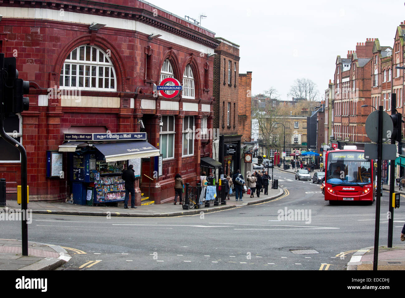 Hampstead High Street tube station underground Stock Photo Alamy
