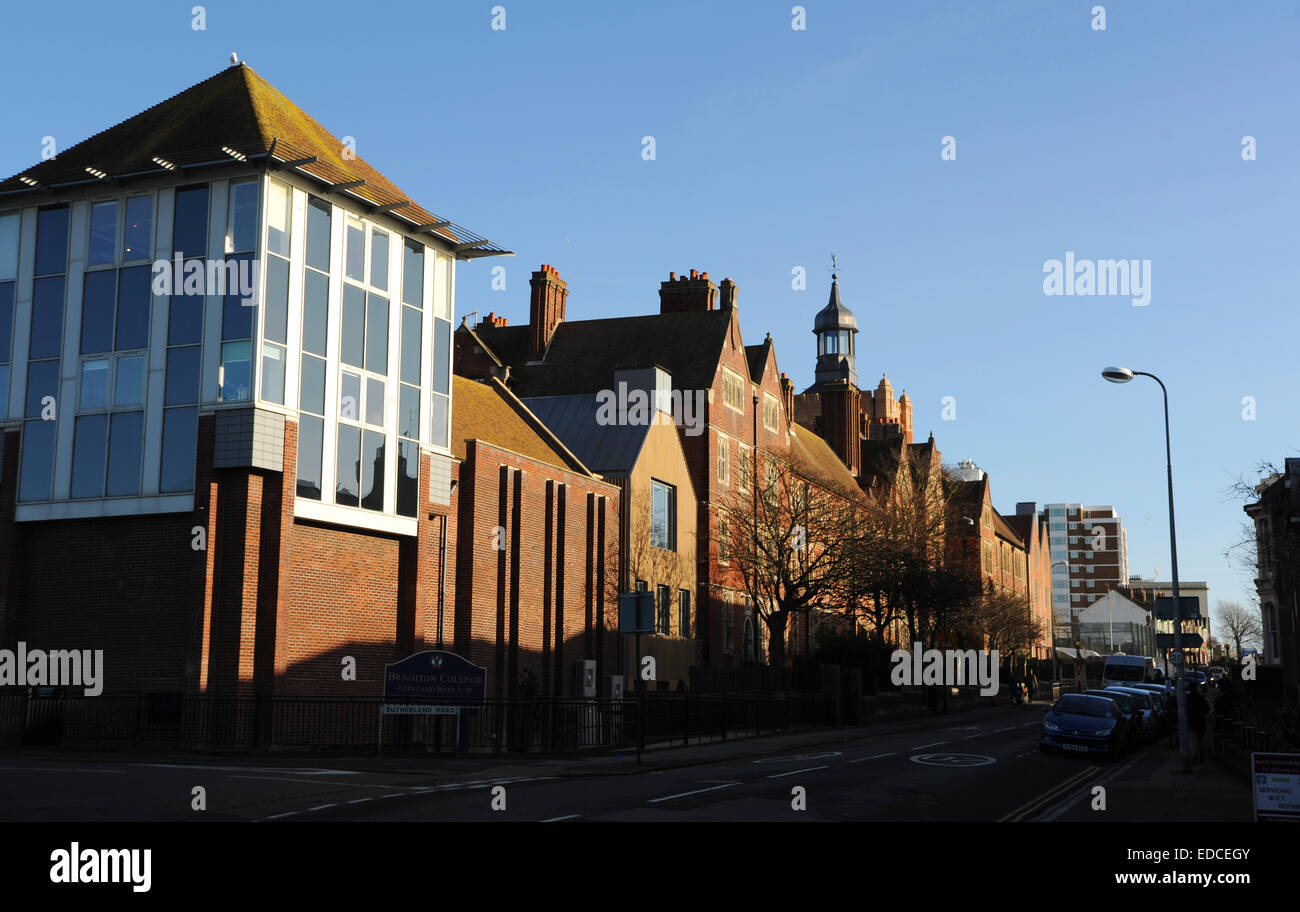 Brighton College with its new bell tower in Eastern Road Brighton UK