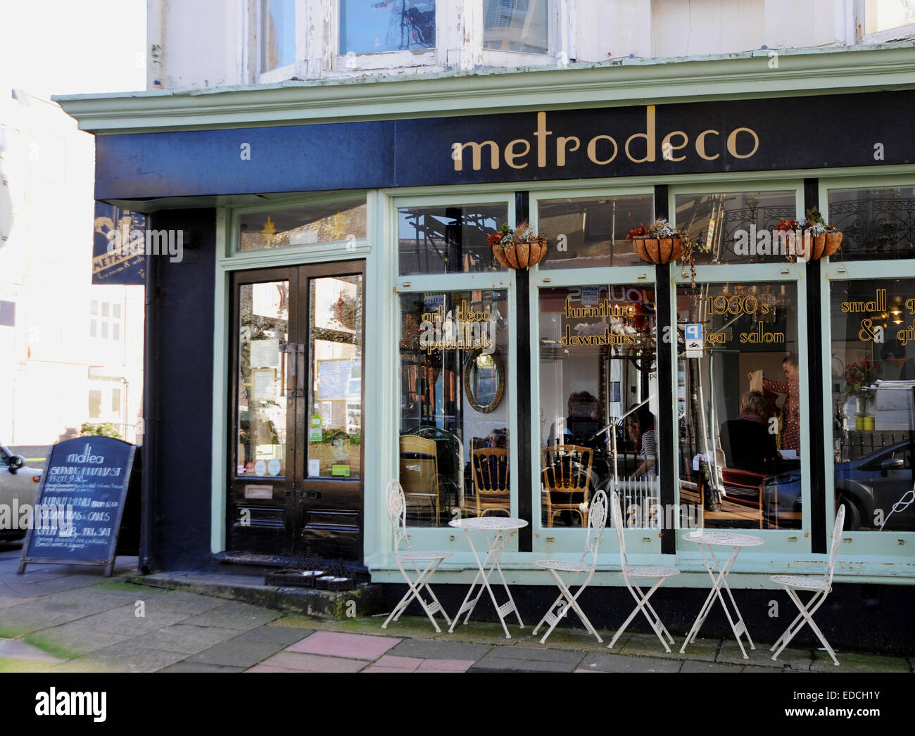 The well known Metrodeco cafe in Kemptown Brighton UK Stock Photo Alamy