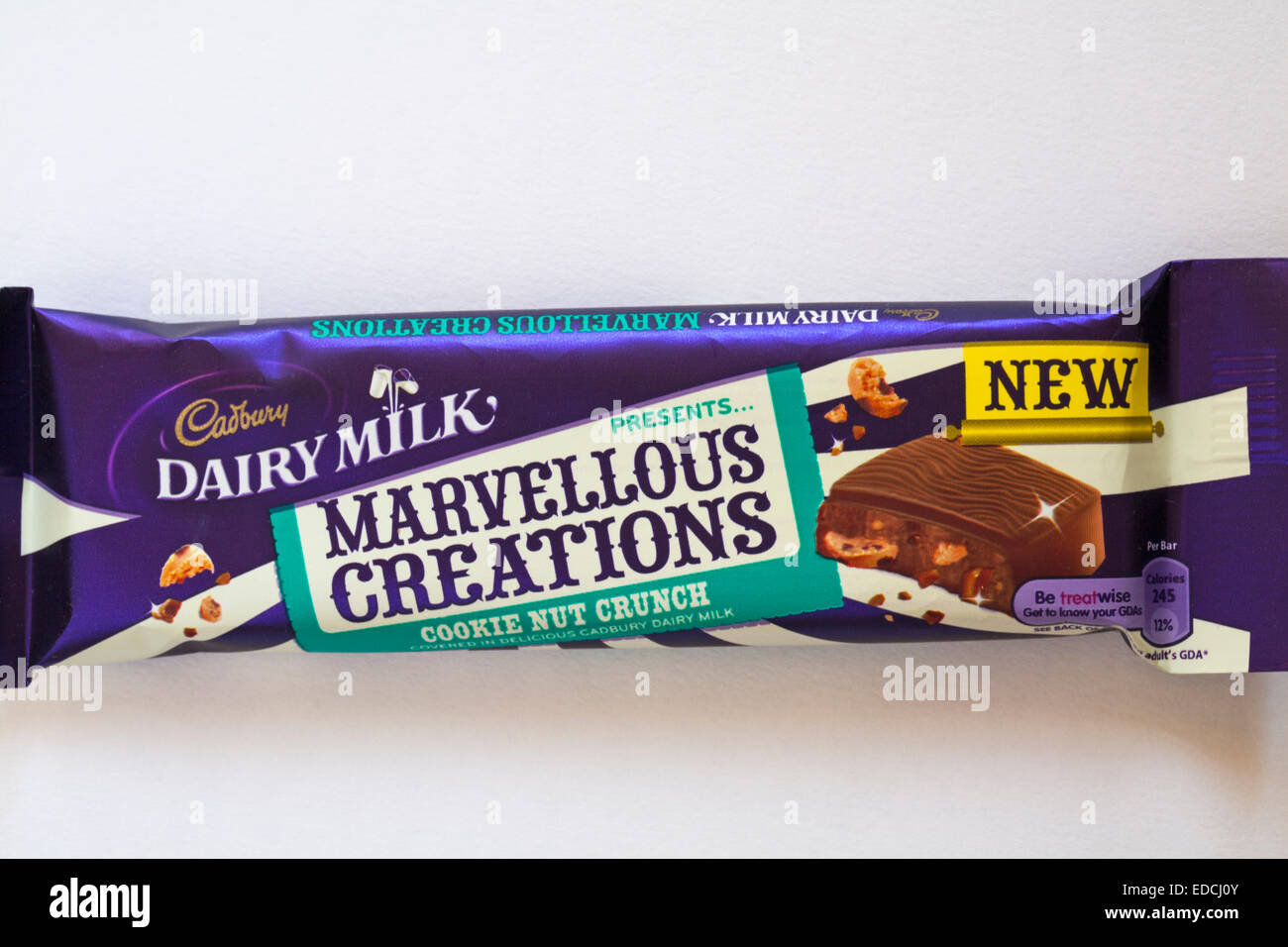 Cadbury Dairy Milk presents Marvellous Creations - cookie nut crunch chocolate bar set on white background Stock Photo