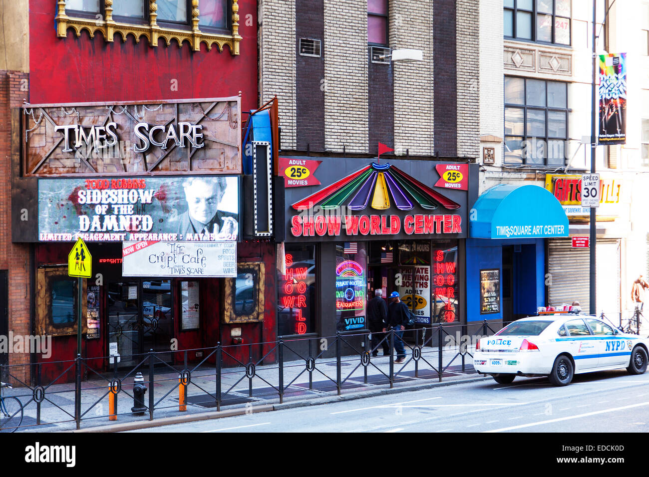 Sex show private viewing booths shop building front vivid dvd dvd's  Manhattan New York City NY NYC USA America United States Stock Photo - Alamy