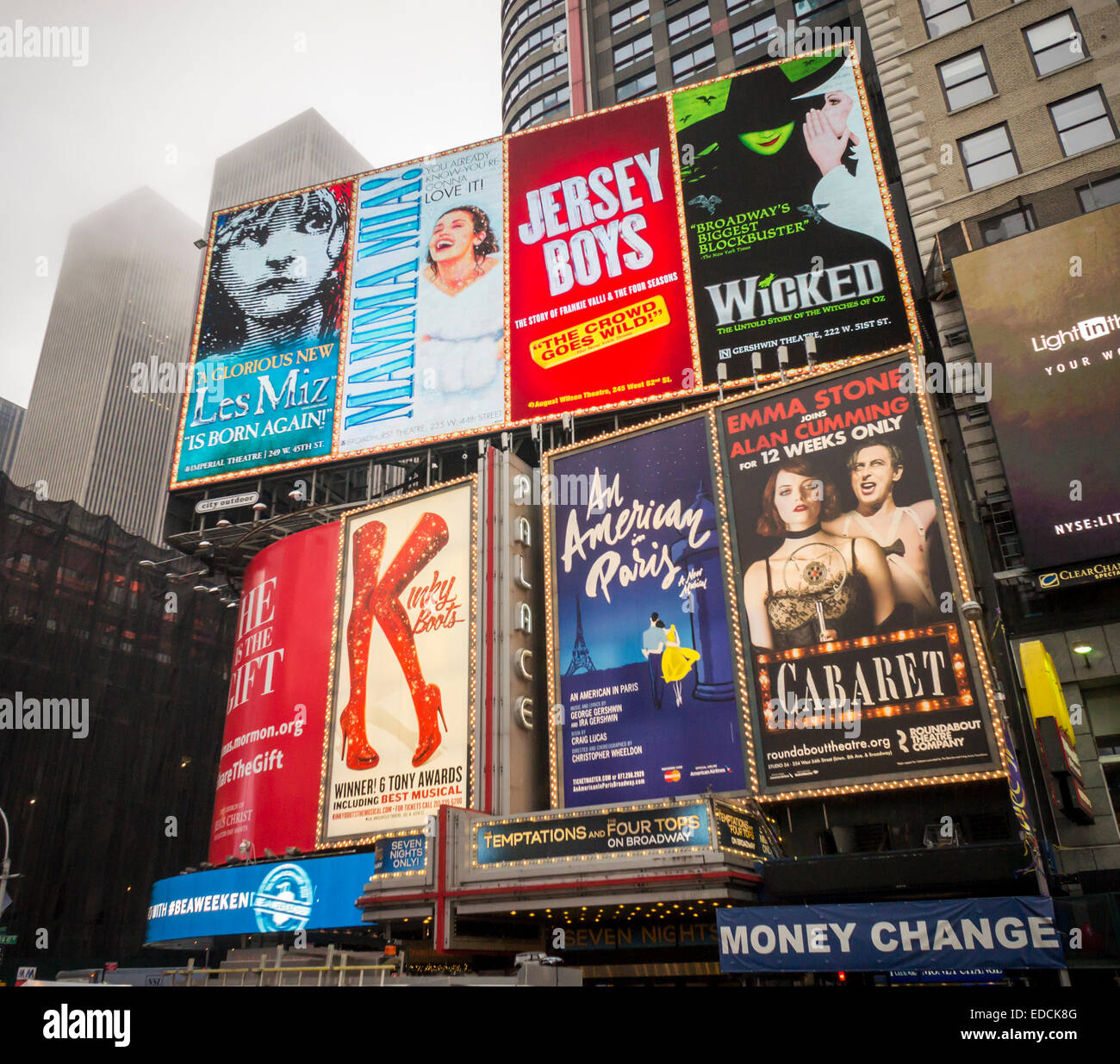 Advertising in Times Square in New York for Broadway plays ...