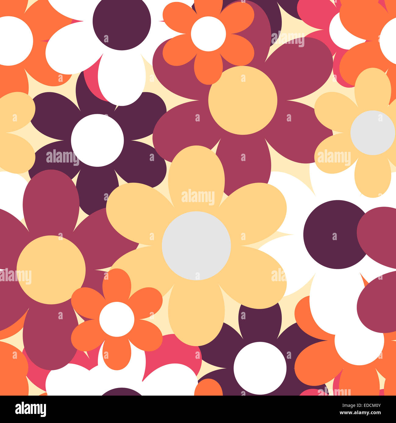 Flowers Nature Seamless Pattern Background Vector Illustration Stock ...