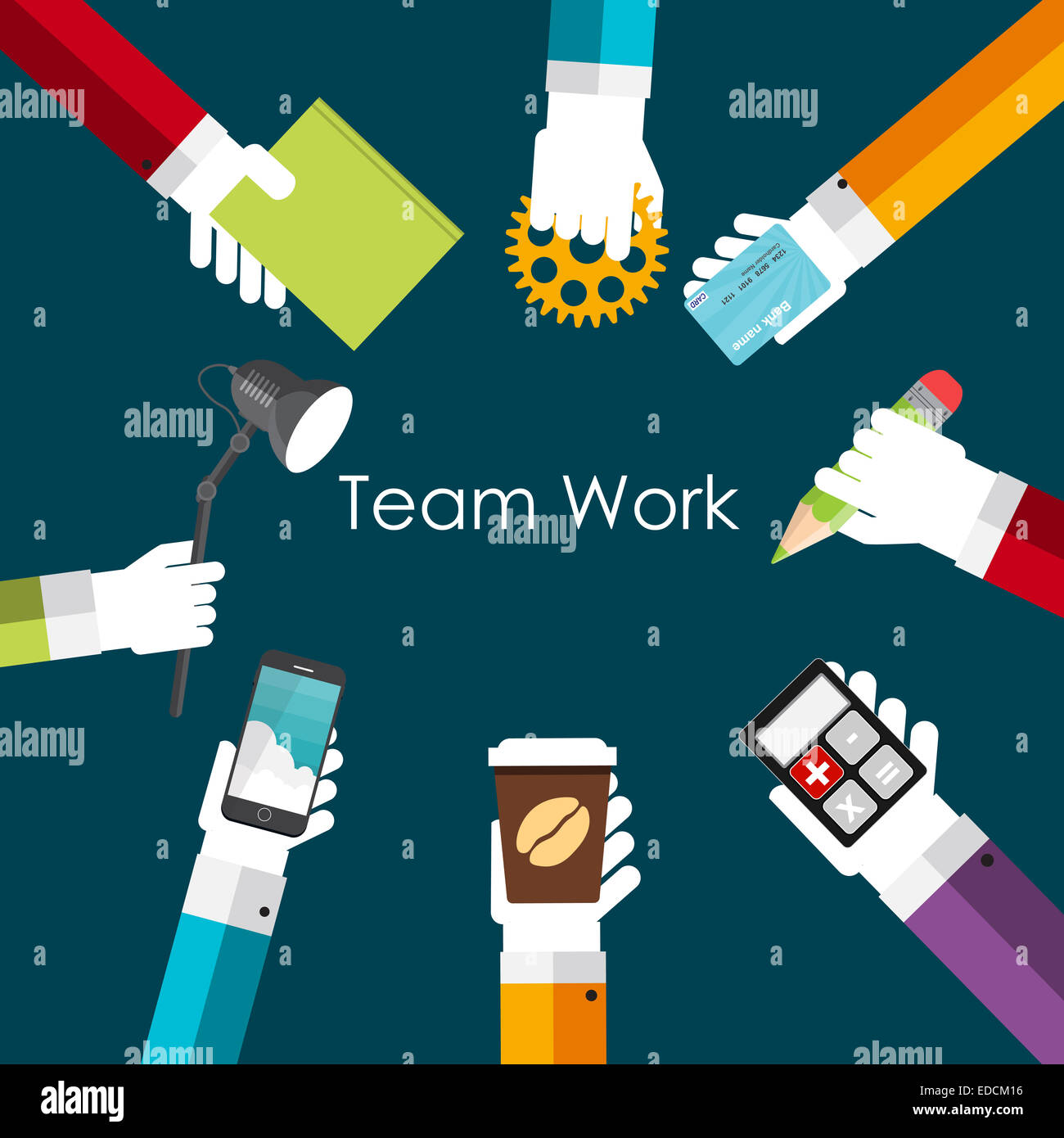 Team Work Flat Concept Vector Illustration Stock Photo - Alamy