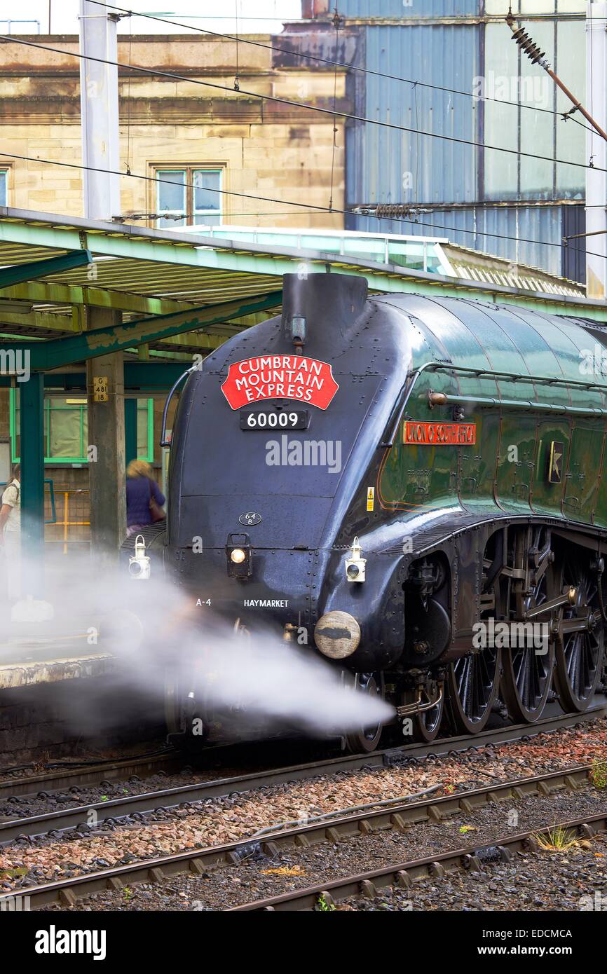 Union of South Africa steam train at Carlisle Railway Station. Carlisle Cumbria England United Kingdom Stock Photo