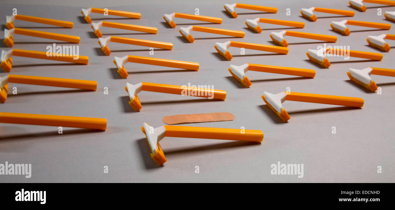 Razors and plaster Stock Photo - Alamy