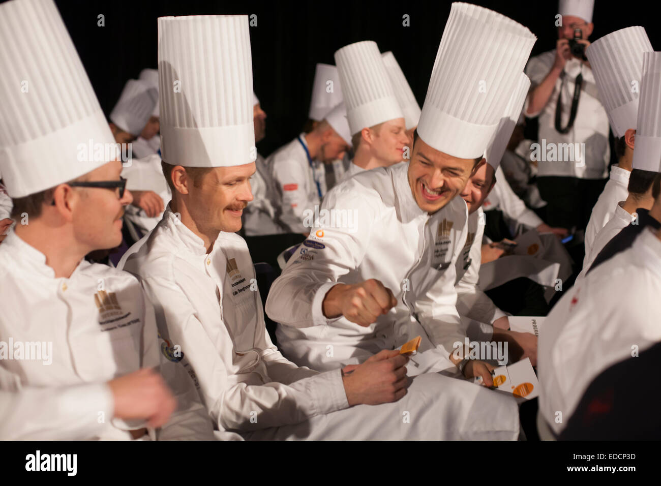 Chefs waiting for the opening ceremony of the The Villeroy & Boch Culinary World Cup, Luxembourg. Stock Photo