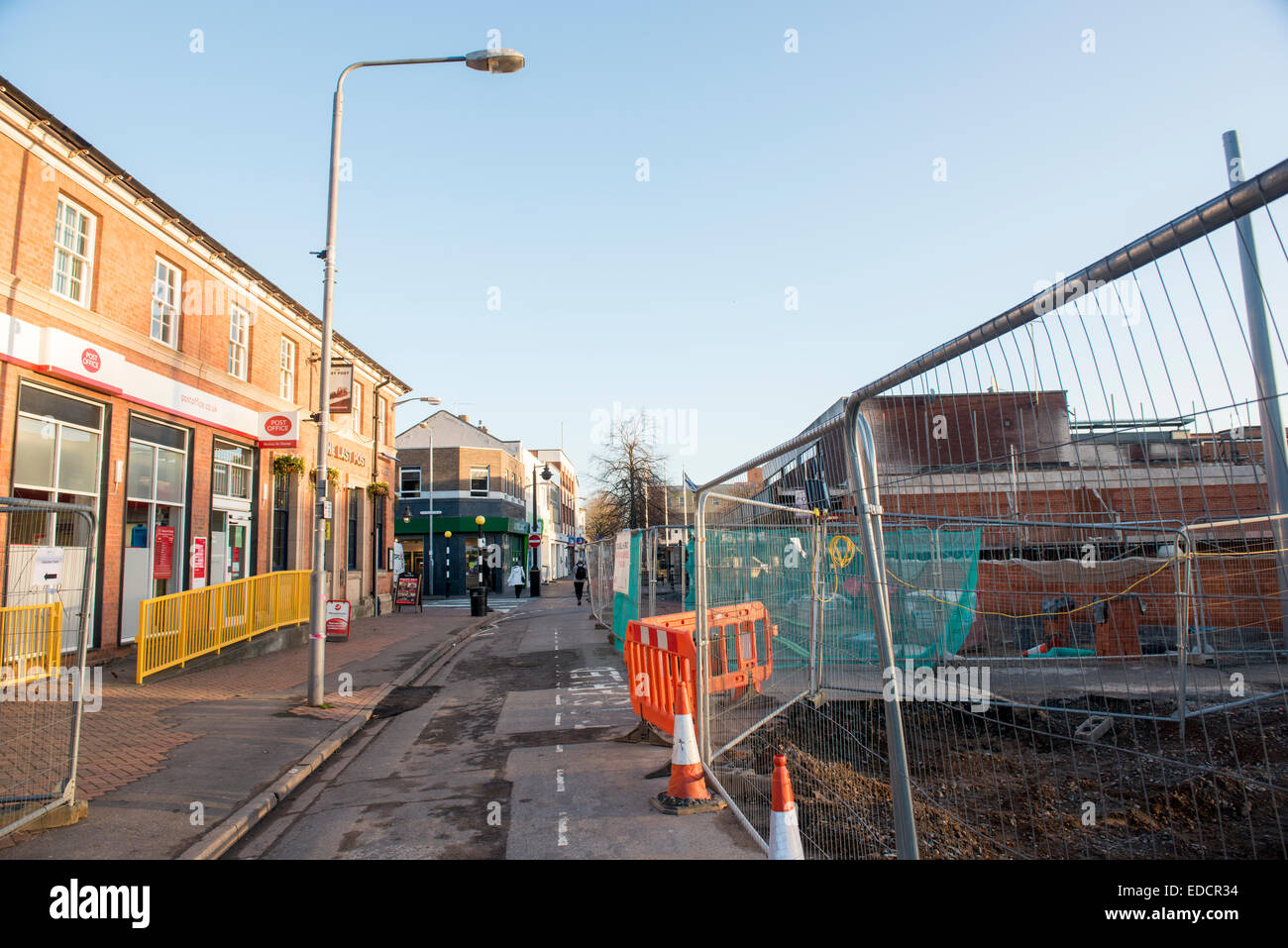 Tram works in Beeston Town Centre, Nottingham England UK Stock Photo