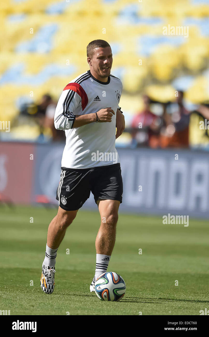 2014 FIFA World Cup - Germany Training  Featuring: Lukas Podolski Where: Rio De Janeiro, RJ, Brazil When: 03 Jul 2014 Stock Photo