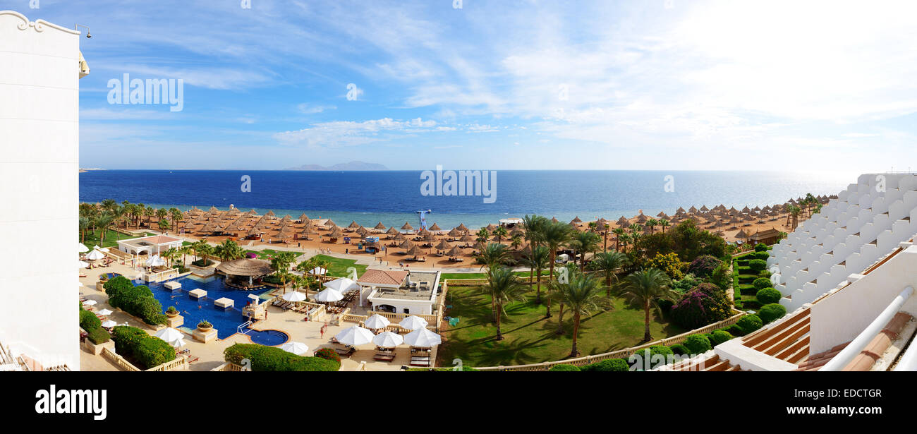 The tourists are on vacation at popular hotel, Sharm el Sheikh, Egypt Stock Photo
