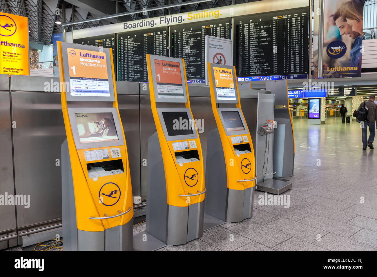 Lufthansa self checkin machines at the Frankfurt International Airport  Stock Photo - Alamy