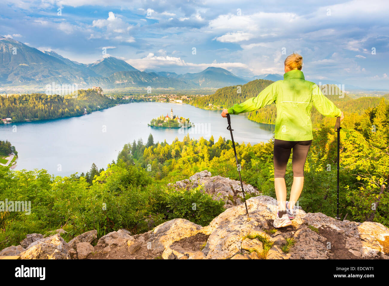 Tracking round Bled Lake in Julian Alps, Slovenia Stock Photo Alamy