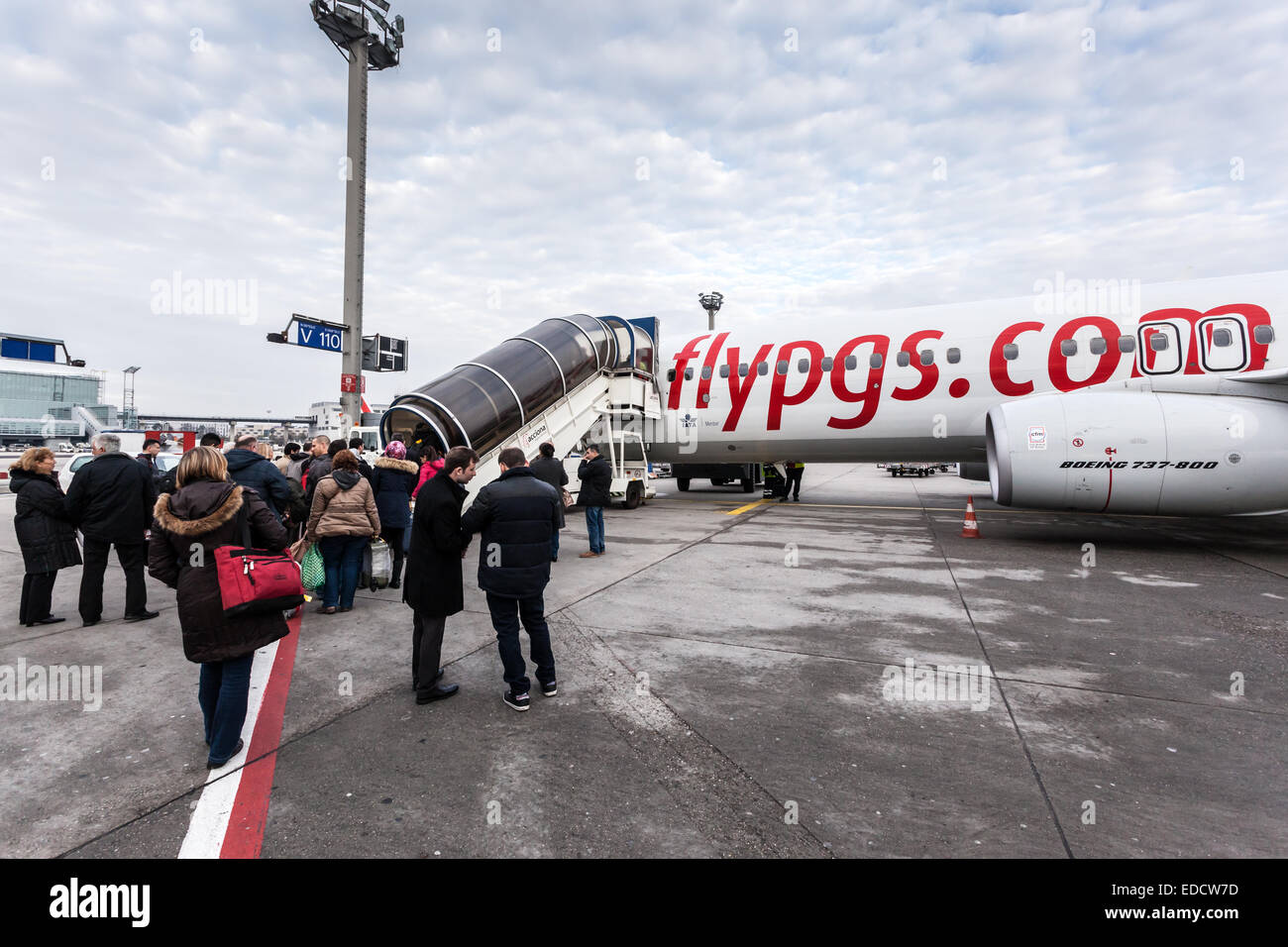 Pegasus Boeing 737-800 airplane at the Frankfurt International Airport Stock Photo