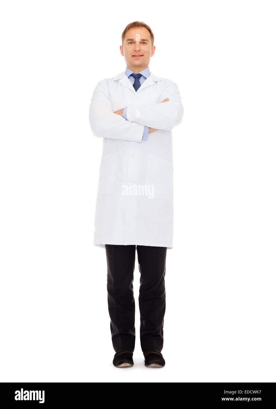 smiling male doctor in white coat Stock Photo