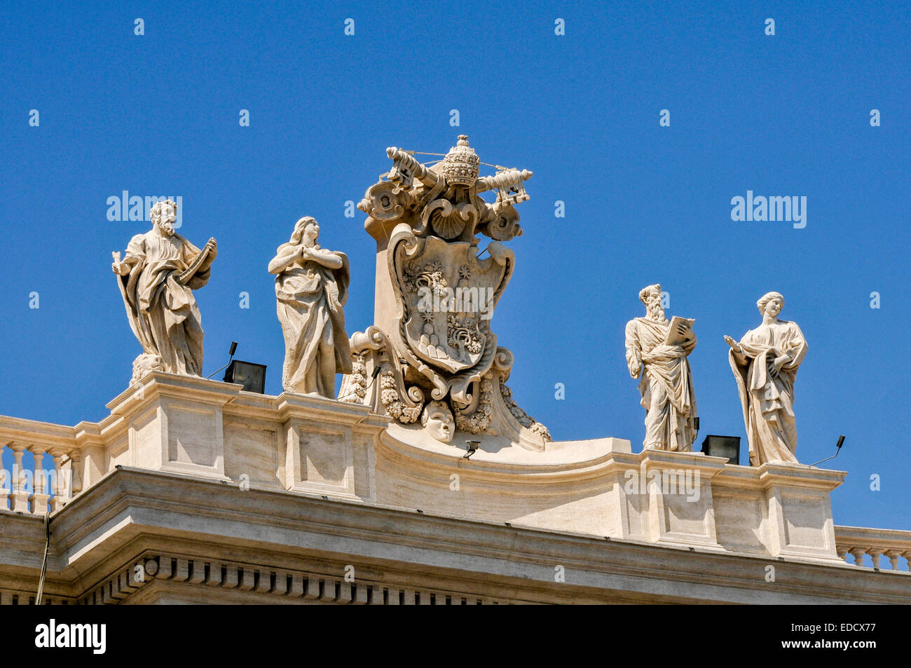 Columns and statues in Piazza San Pietro (St. Peter's Square) Vatican