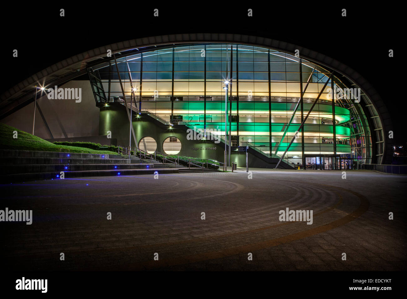 The Sage building at night Stock Photo