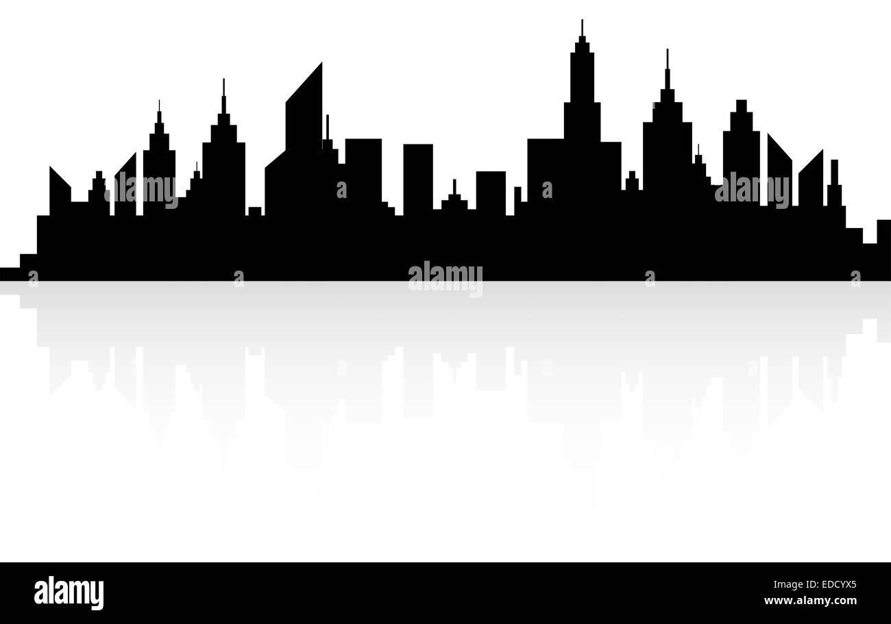 Modern City Skyscrapers Skyline Silhouette Stock Photo - Alamy