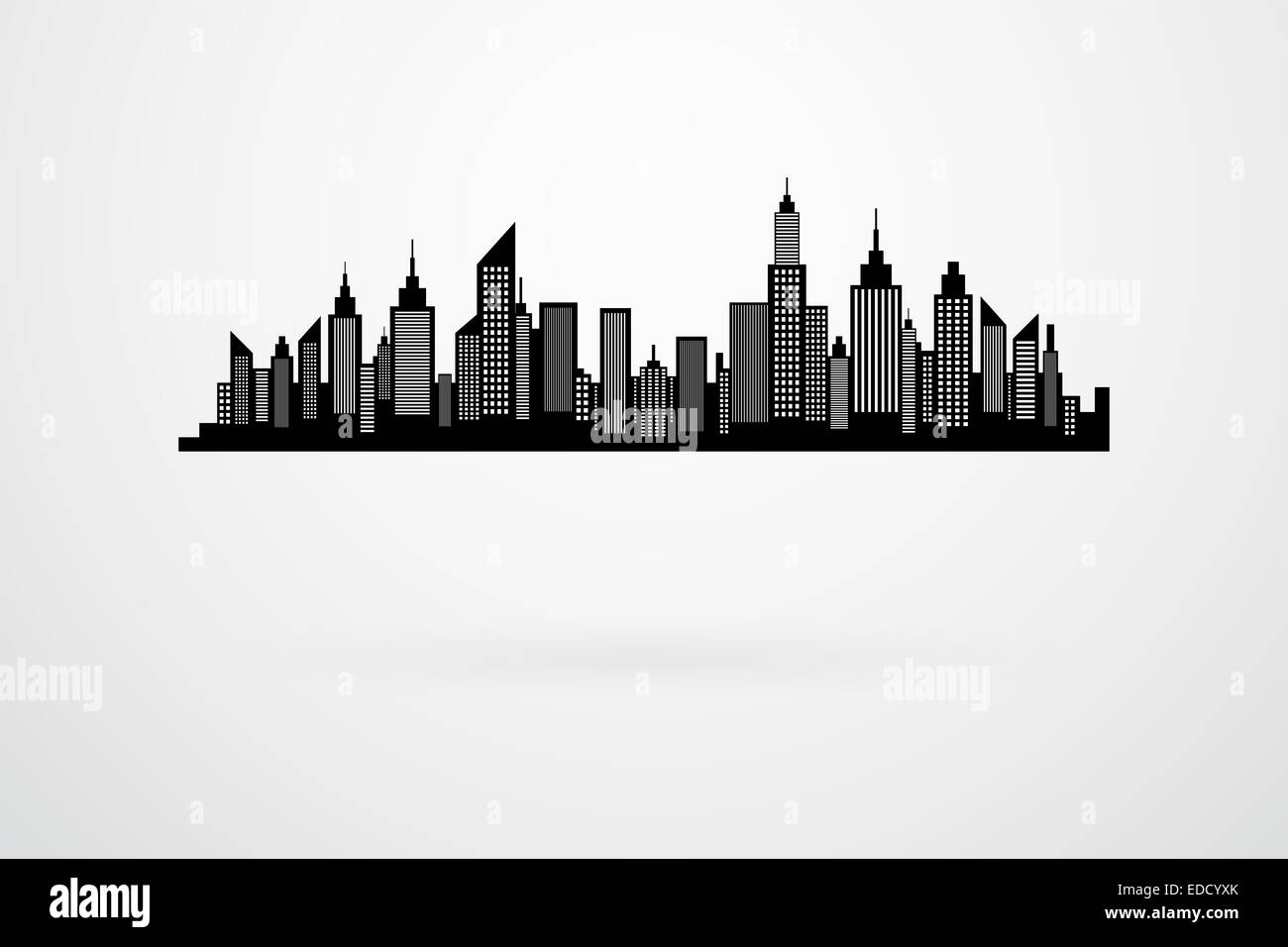 Modern City Skyscrapers Skyline Silhouette Stock Photo - Alamy