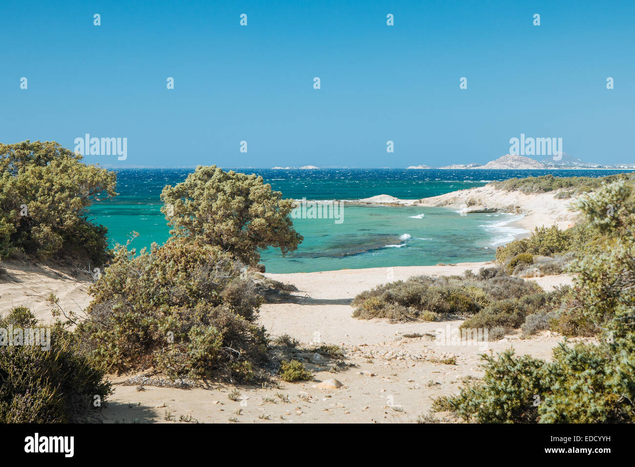 Beach and blue sky in Naxos, Greece Stock Photo Alamy