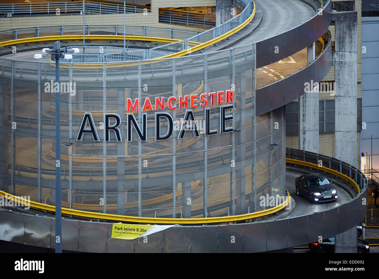 Manchester Shudehill area of the city centre, Arndale car park and the