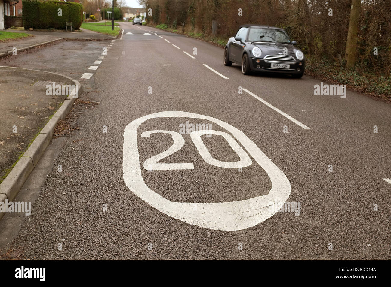 Suburban speed reducing measures which have been re thought in Little Stoke, Bristol, 5th January 2015 Stock Photo