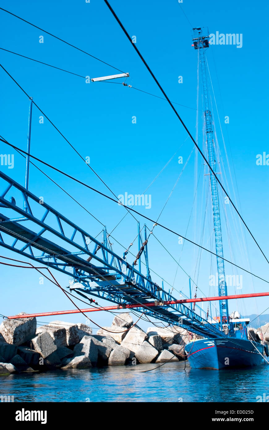 typical Sicilian fishing boat used in the Strait of Messina ( Sicily