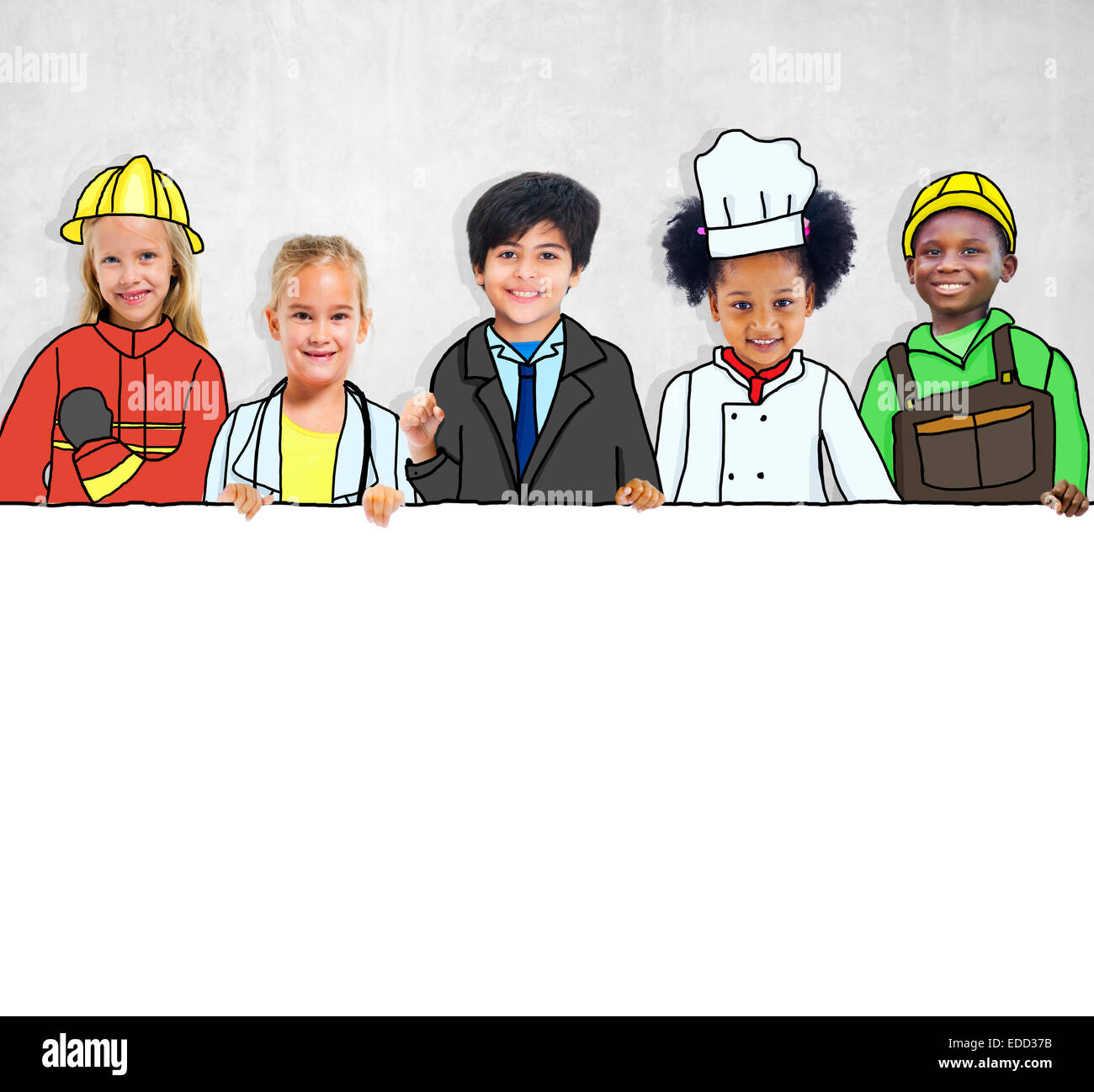 Group of Children with Professional Occupation Concepts Stock Photo
