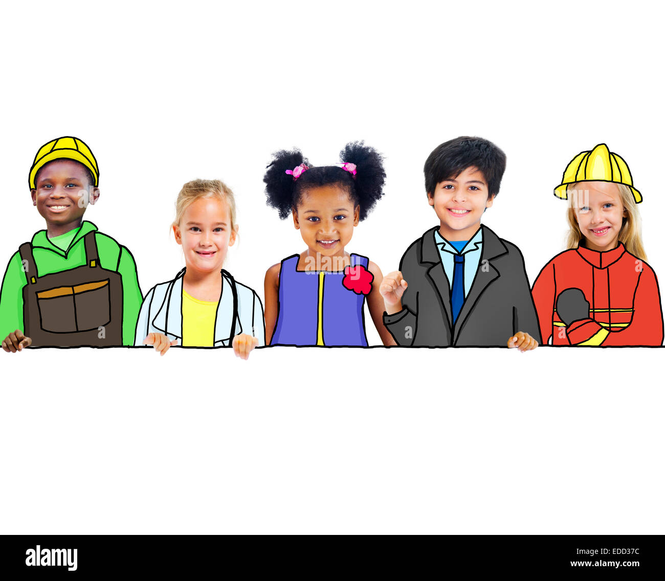 Group of Children with Professional Occupation Concepts Stock Photo