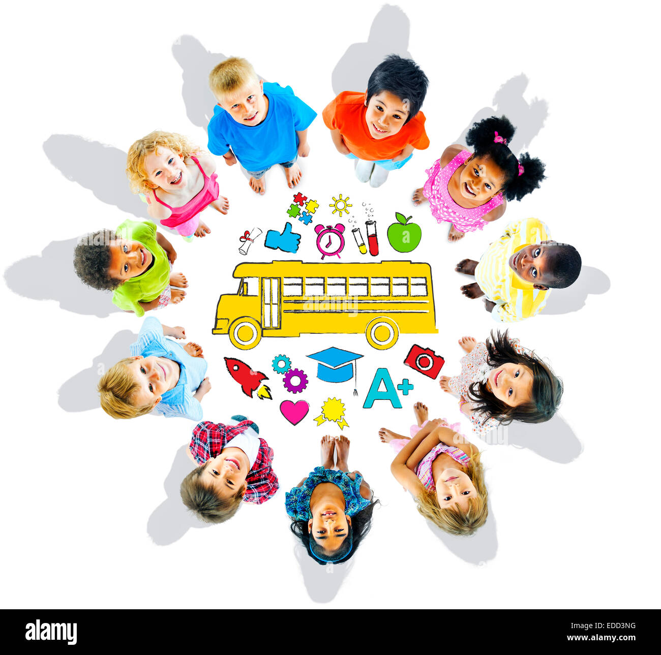 Group of Children and School Concept Stock Photo - Alamy