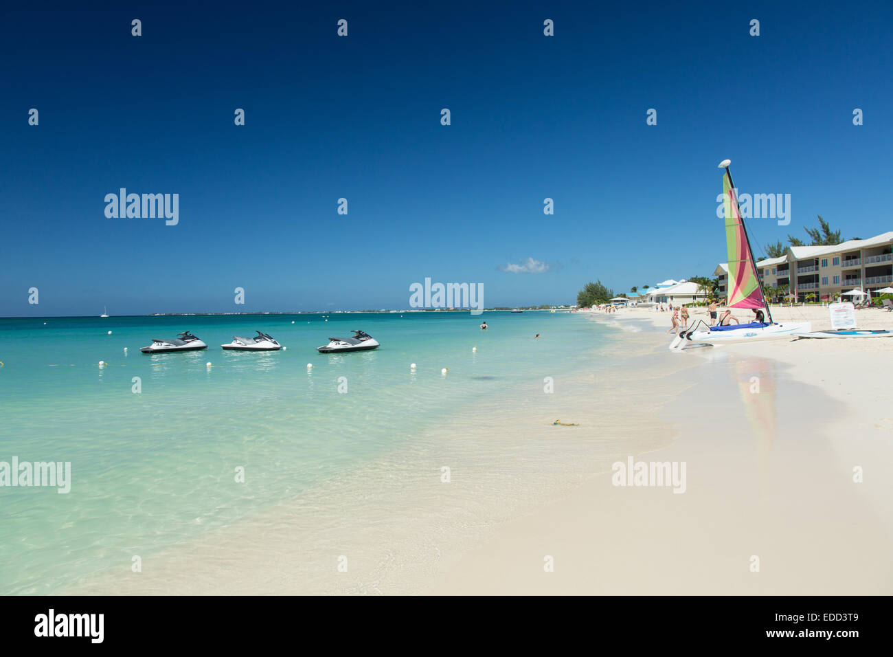 The Caribbean Ocean at Grand Cayman Island in the Cayman Islands Stock Photo