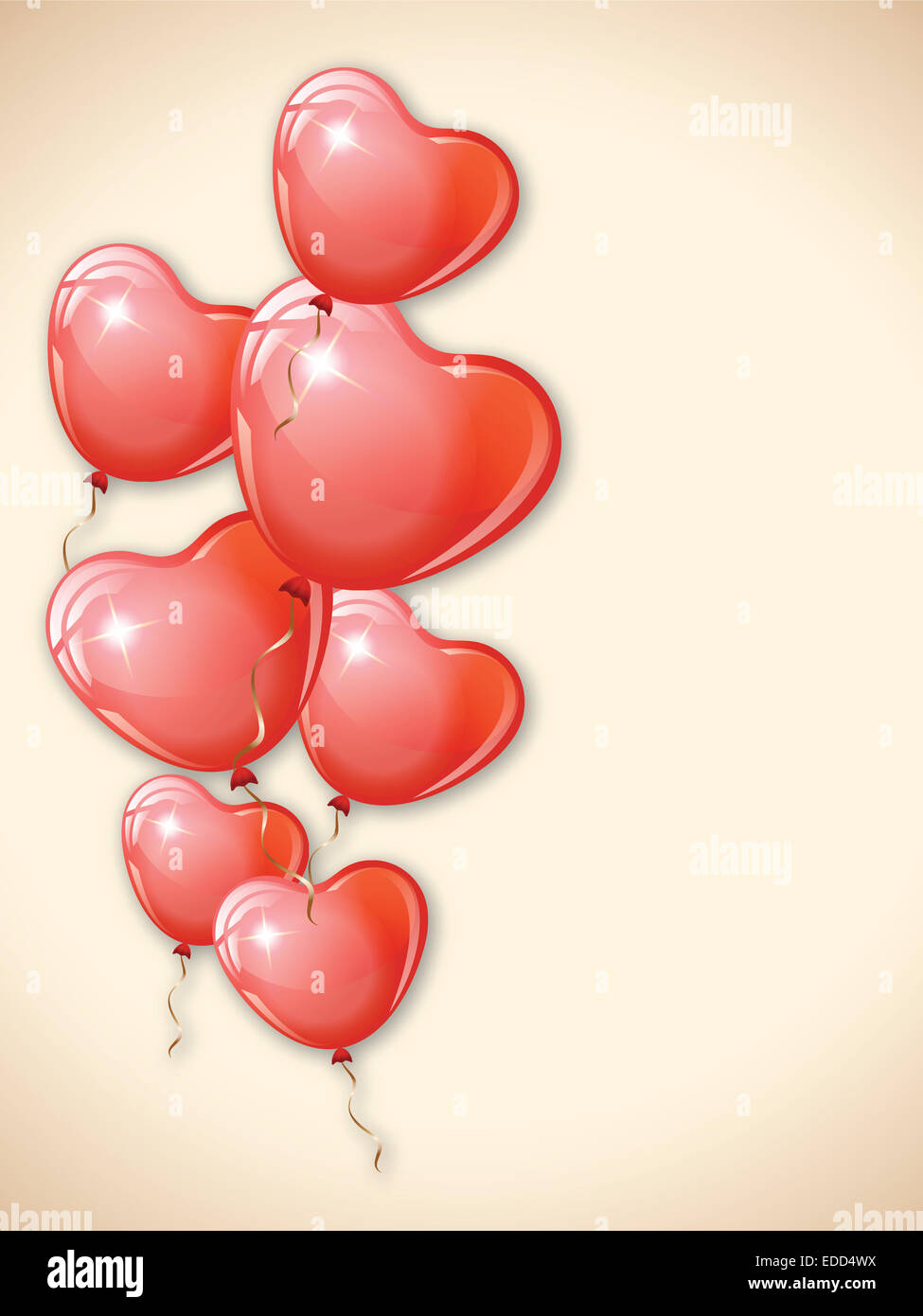 Heart shaped red balloons for the Valentines day Stock Photo - Alamy