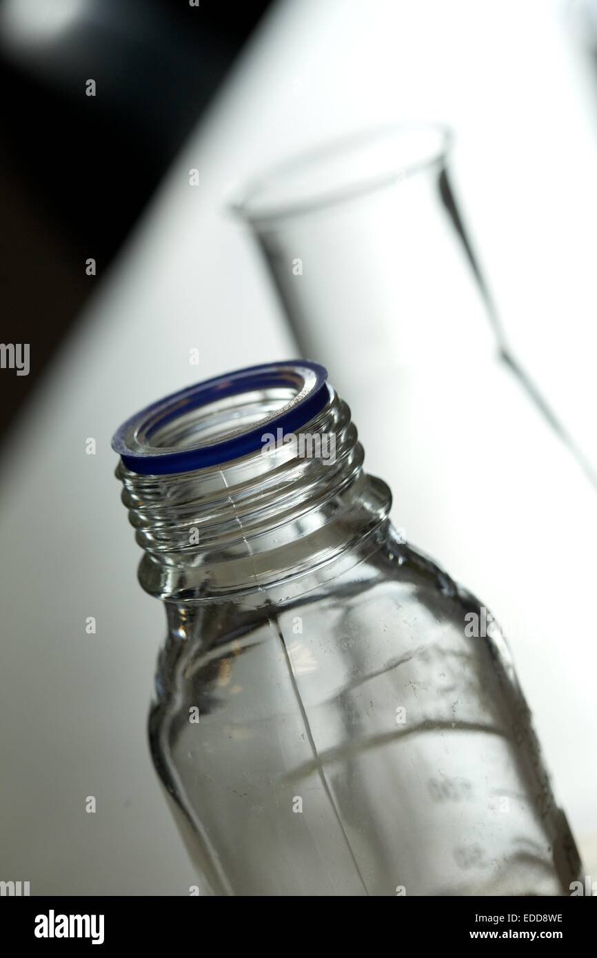 glass containers in laboratory Stock Photo Alamy