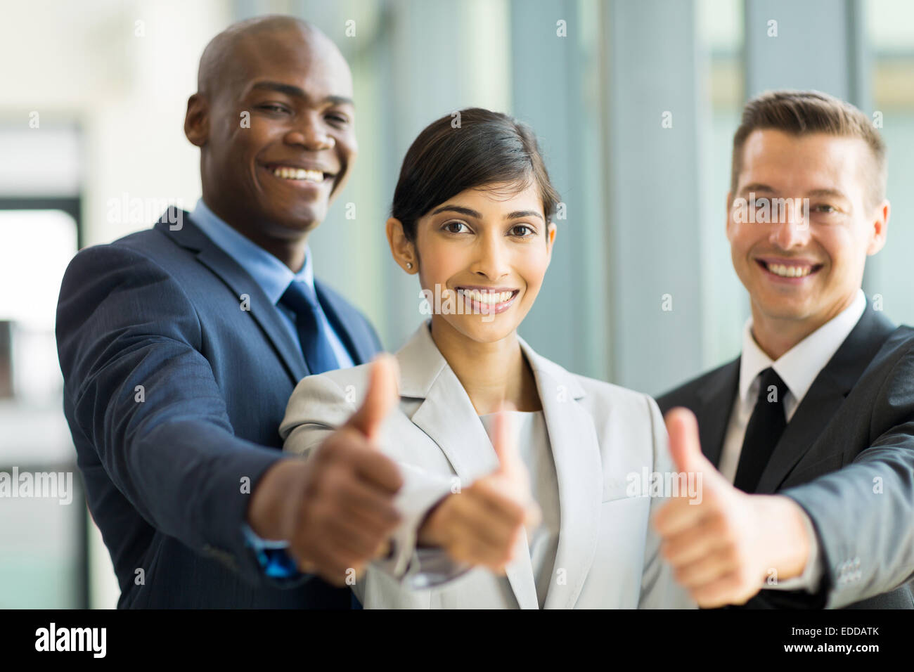 Happy Business Group Giving Thumbs Up Happy Business Group Giving Thumbs Up