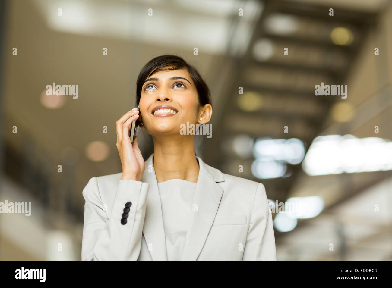 gorgeous young Indian office worker making phone call Stock Photo - Alamy