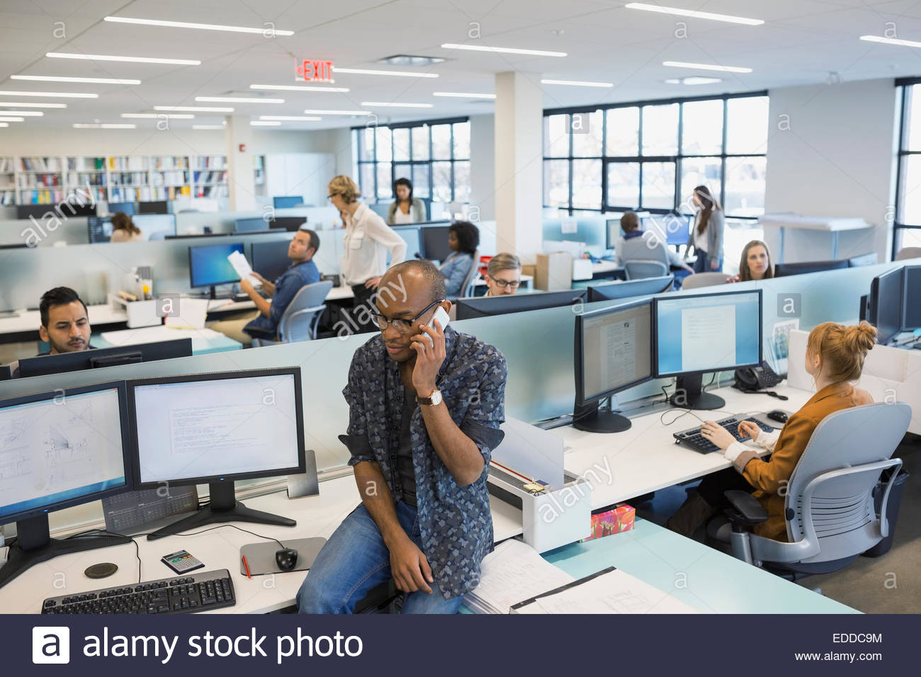 Business people working in open office Stock Photo