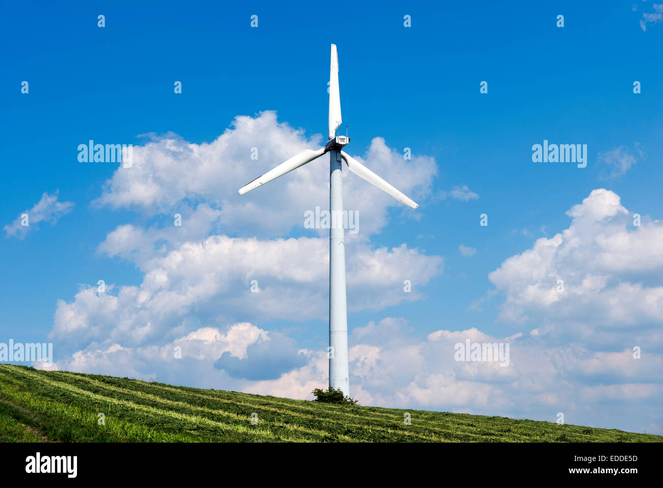 Wind turbine, Kuzelov, Hodonín District, South Moravia, Czech Republic Stock Photo