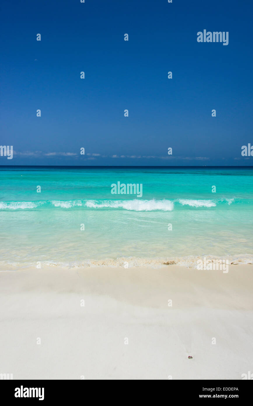 Turquoise water at the beach in Shuab Bay, island of Socotra, Yemen Stock Photo