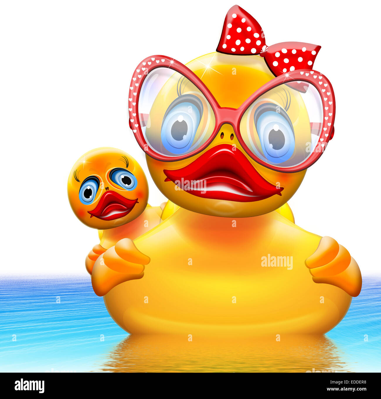 Rubber duck with ducklings, illustration Stock Photo Alamy