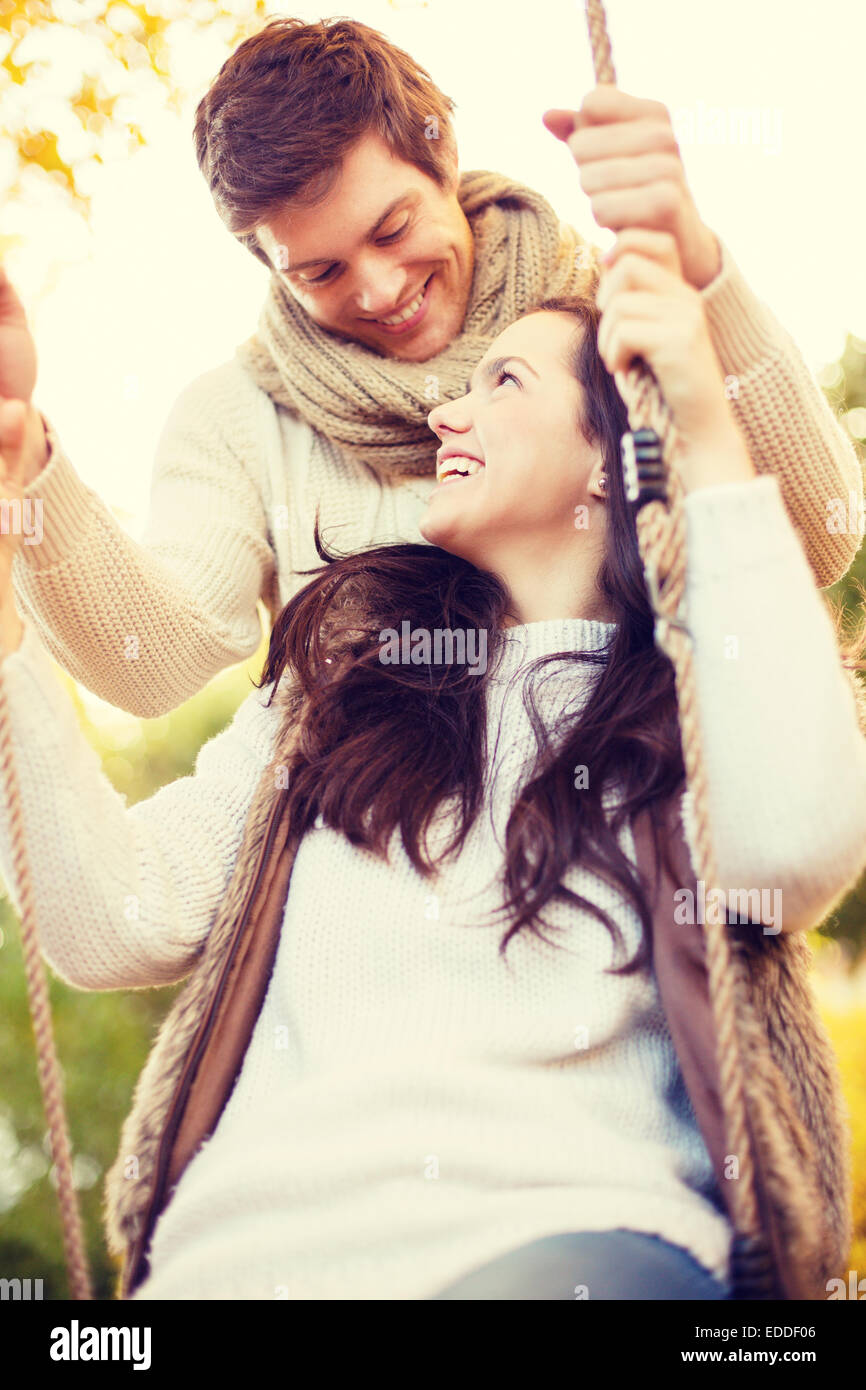 romantic couple in the autumn park Stock Photo - Alamy