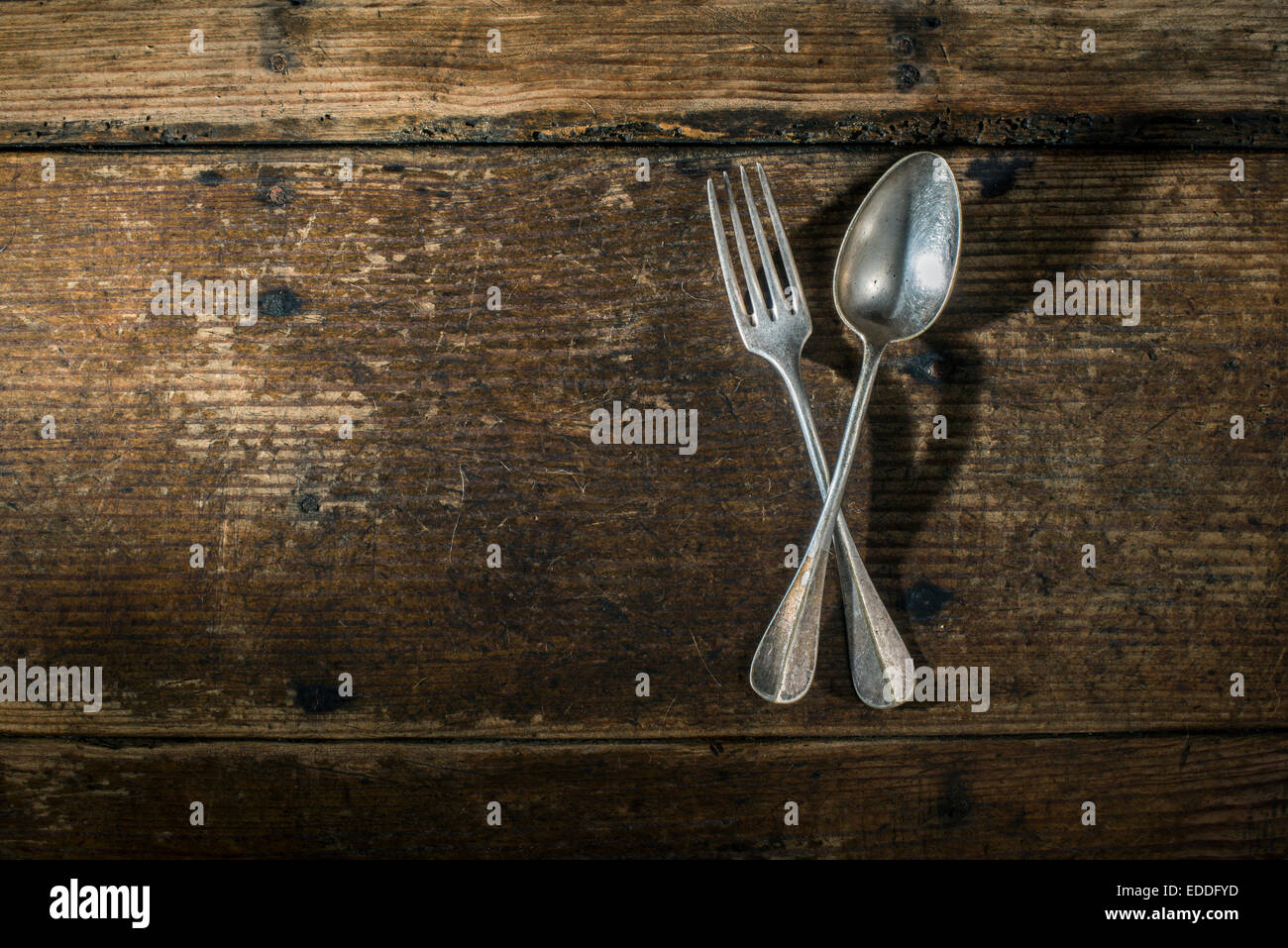 Old fork and spoon Stock Photo Alamy